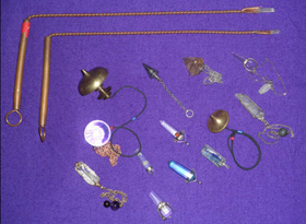 Photo of pendulums and other alternative healing tools